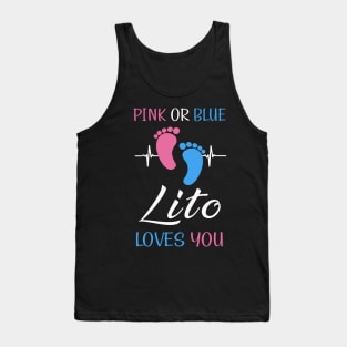 Pink or Blue Lito Loves You Mexican or Spanish Grandpa Heartbeat Tank Top